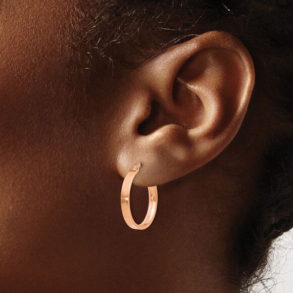 Kazi Luxury 14K Rose Gold 3mm Small Hoop Earrings